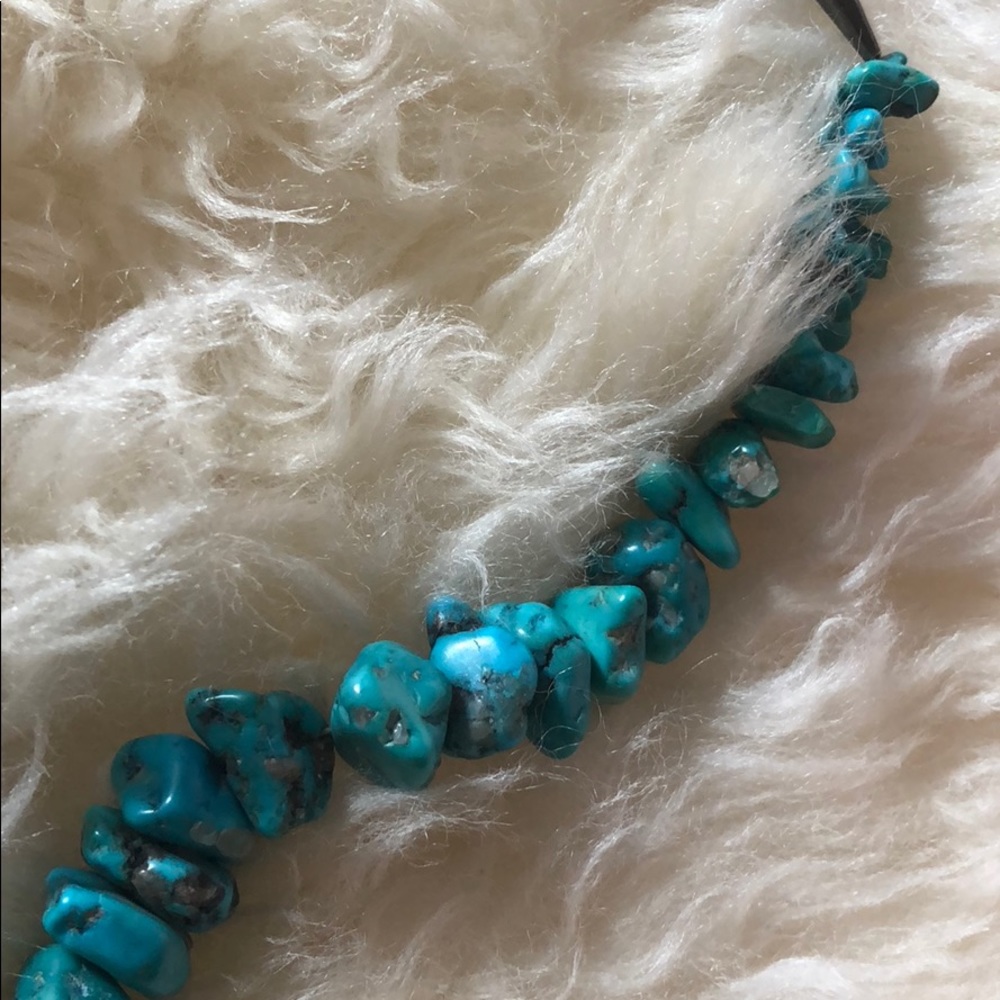 🤩Vintage OLD PAWN NATIVE AMERICAN INDIAN NUGGET TURQUOISE NECKLACE NAVAJO PEARL - Picture 8 of 16